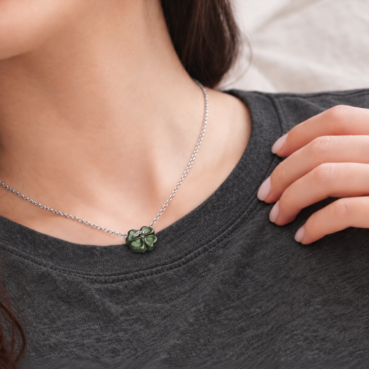 Jade Clover Necklace