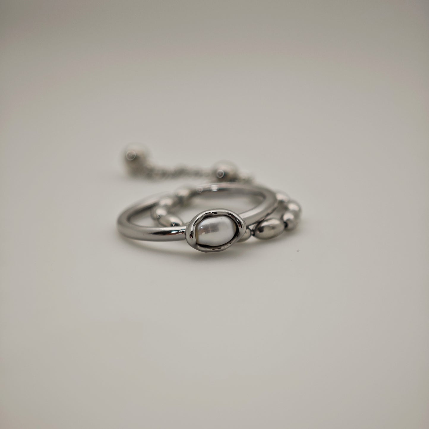 Ava Pearl Ring Set (Adjustable)