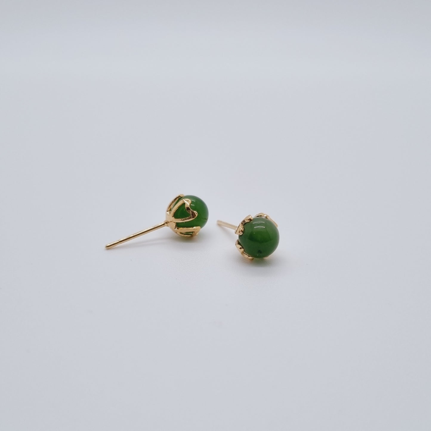 Royal Mace Gold Jade Stud