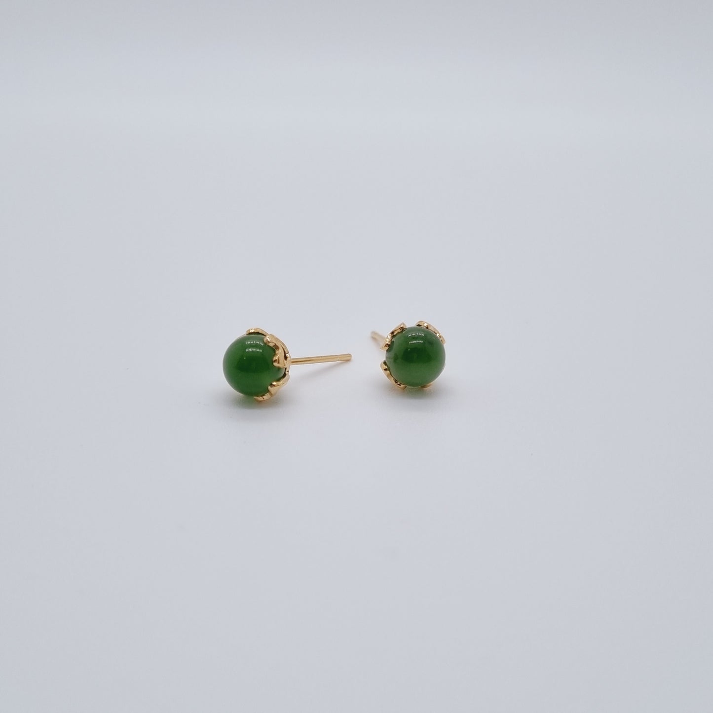 Royal Mace Gold Jade Stud