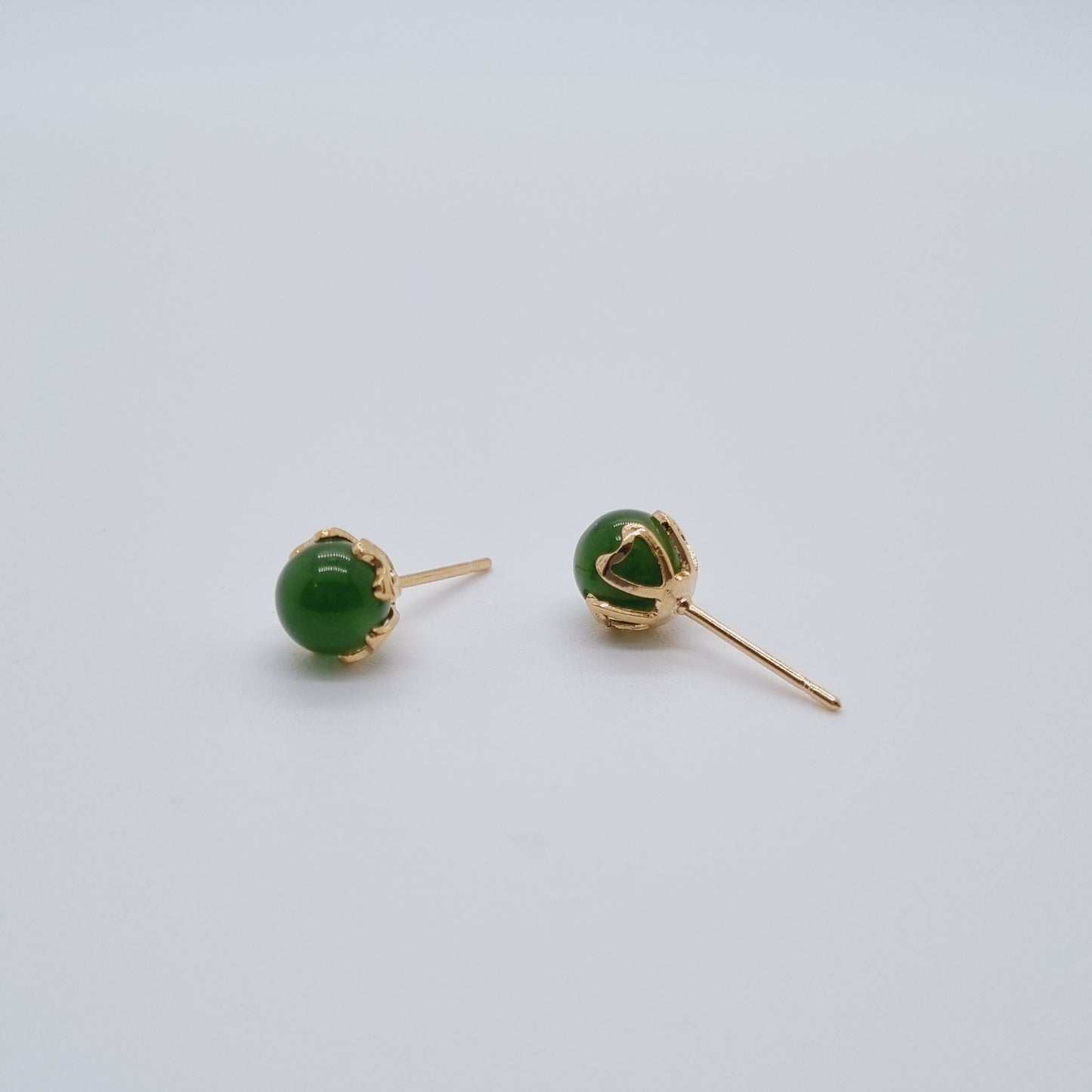 Royal Mace Gold Jade Stud
