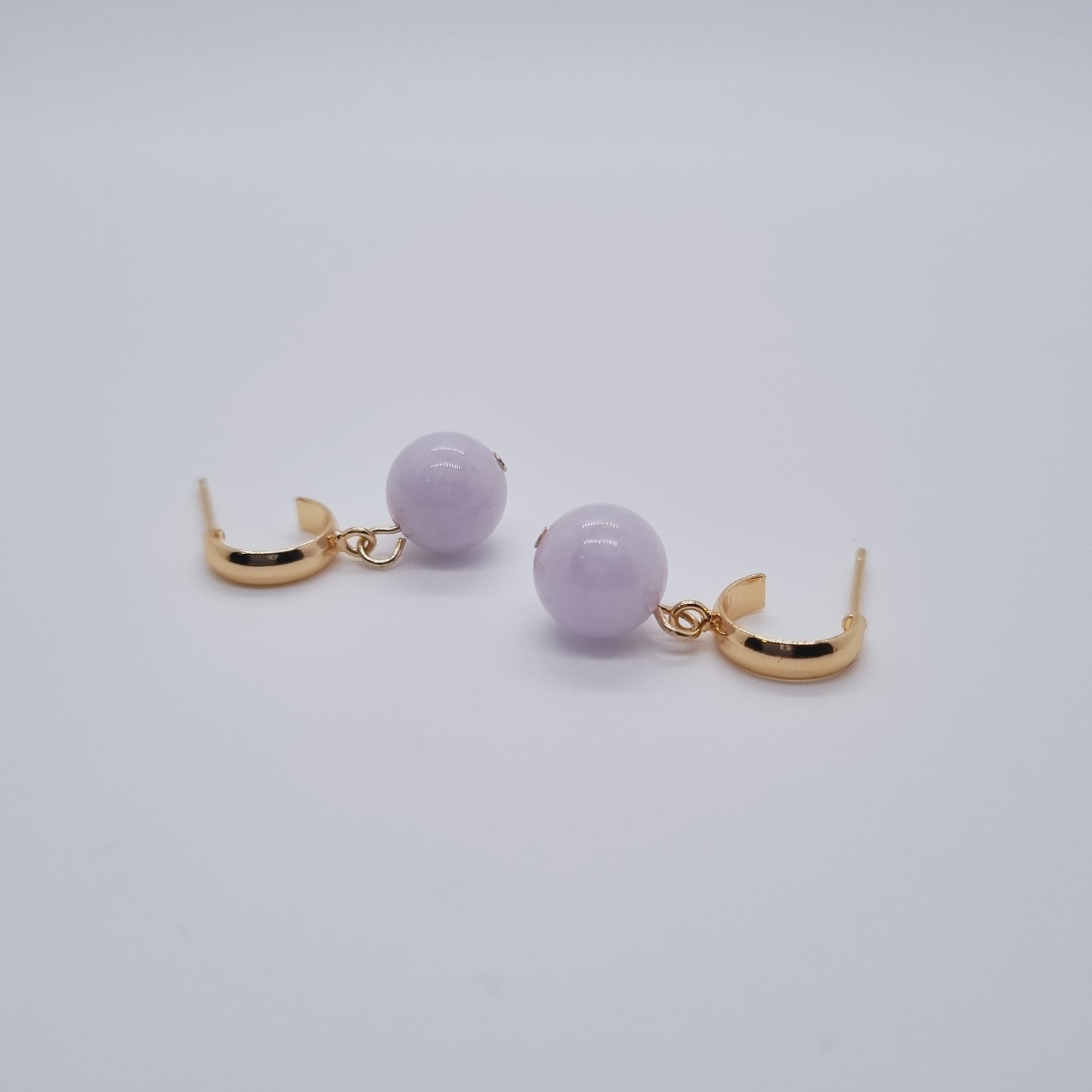 Crescent Earring (Gold & Pale Lavender)