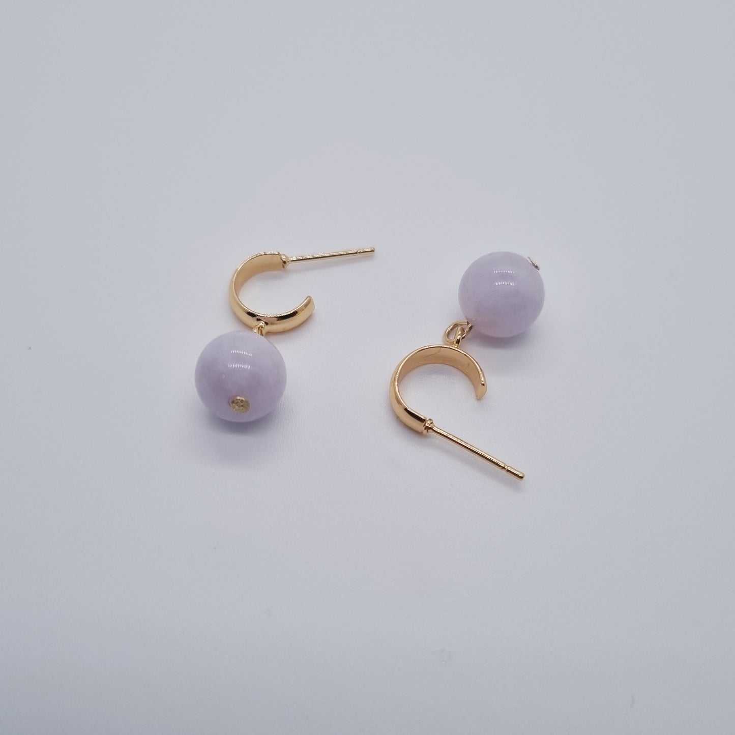Crescent Earring (Gold & Pale Lavender)