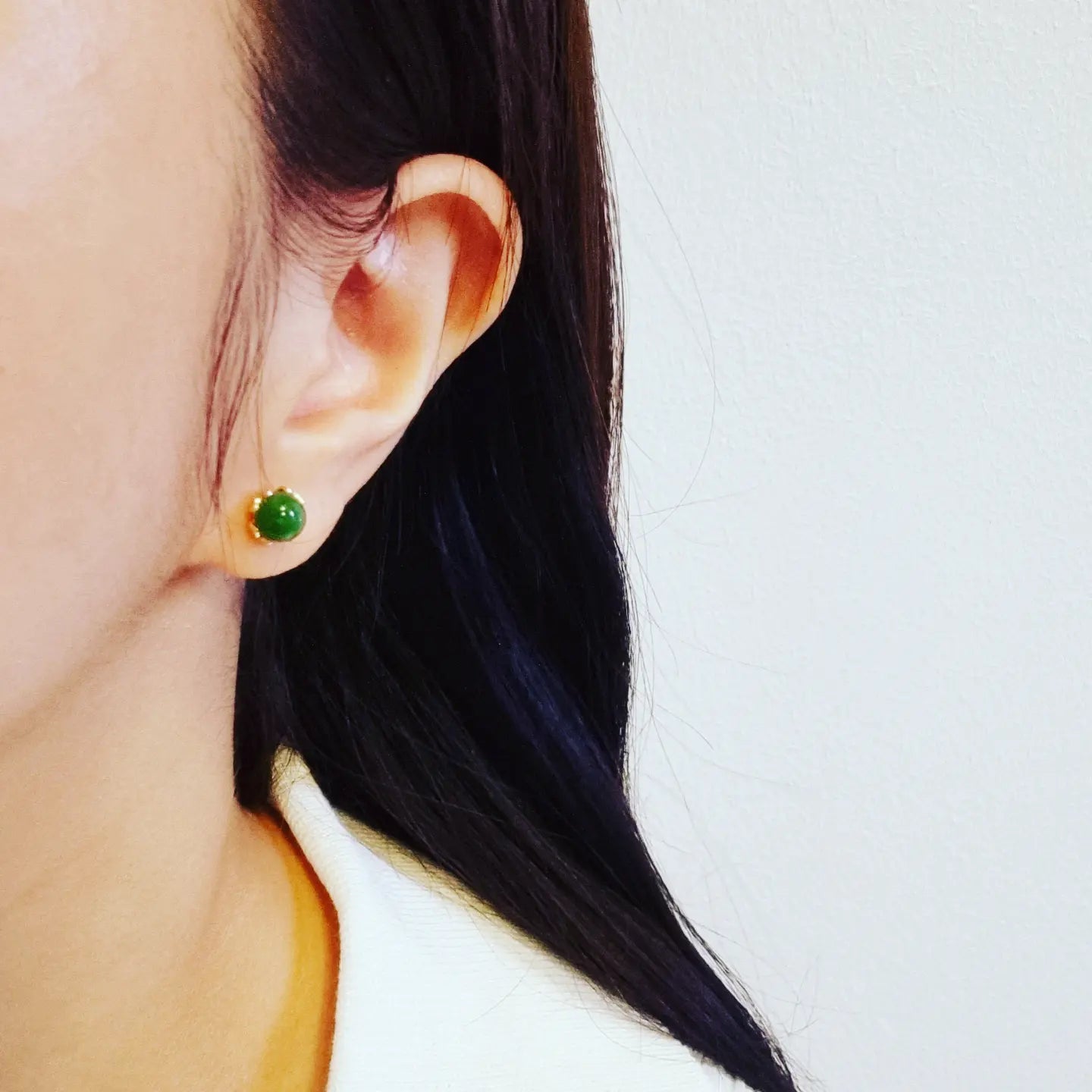 Royal Mace Gold Jade Stud