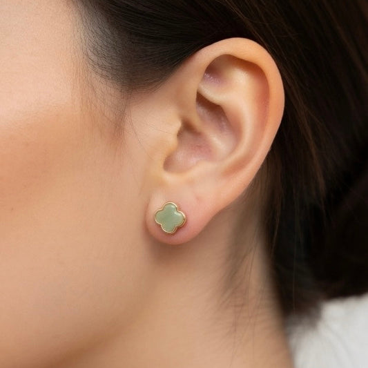 Jade Clover Earring