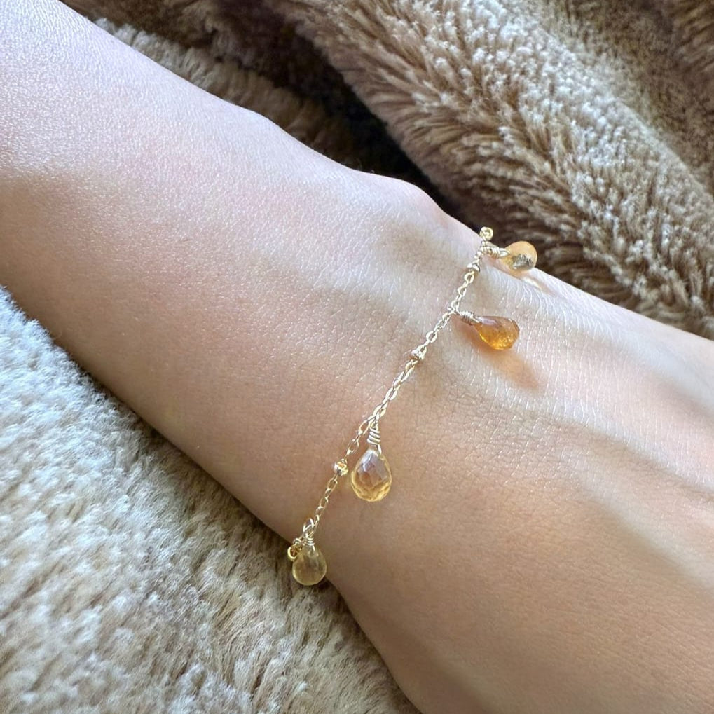 Citrine Droplet Bracelet