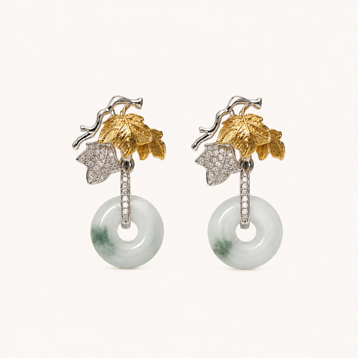 Maple Leaf Jade Earrings
