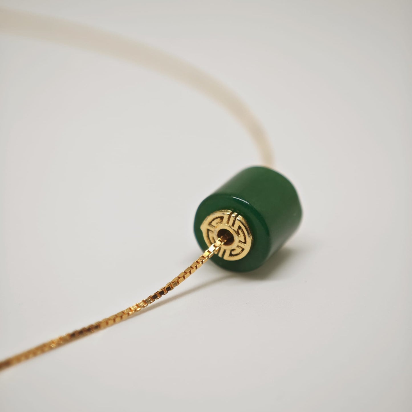 Jade Square Barrel Necklace