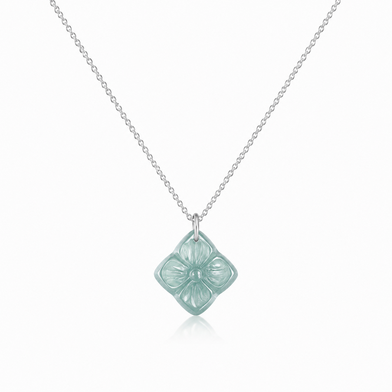 Carved Blossom Jade Necklace