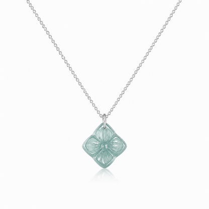 Carved Blossom Jade Necklace