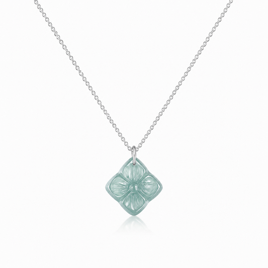 Carved Blossom Jade Necklace