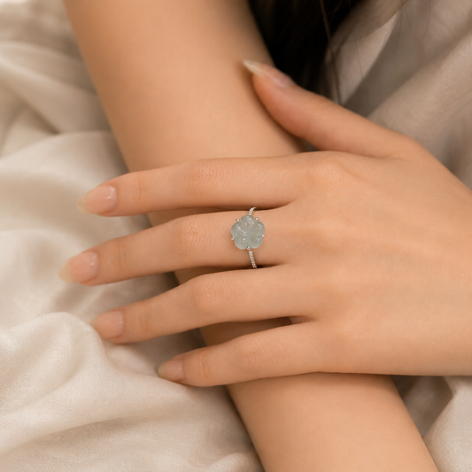 Anemone Jade Ring