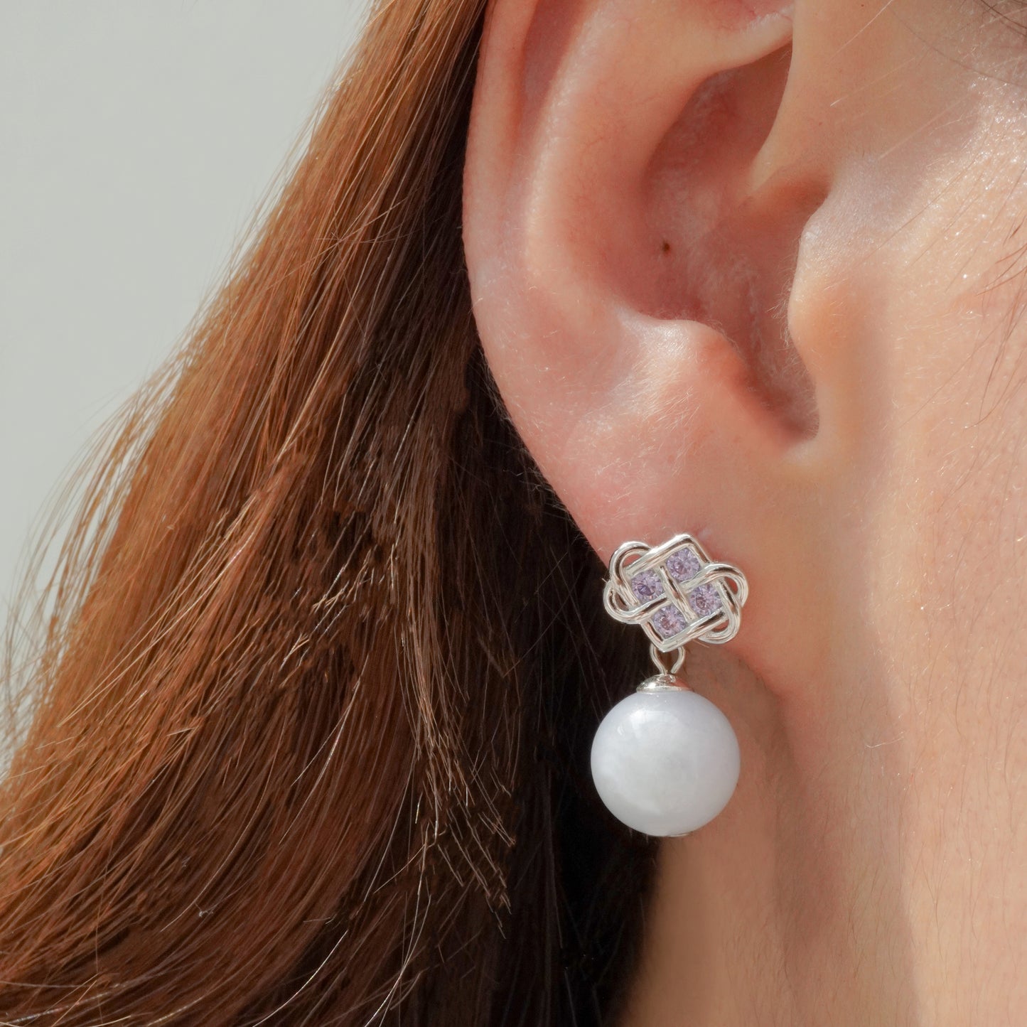 Infinity Knot Jade Earring