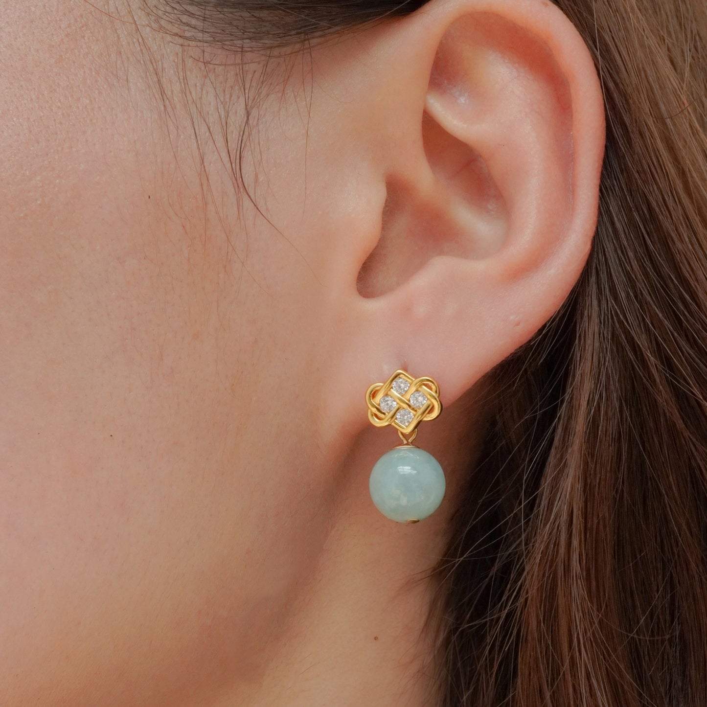 Infinity Knot Jade Earring