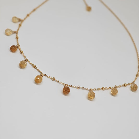 Citrine Droplet Necklace