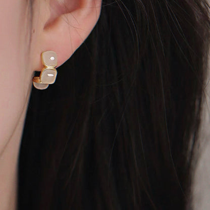 Jade Cube Earring