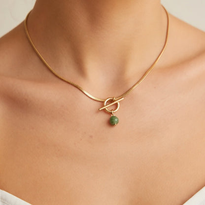 O.T Necklace  (Green Jade)