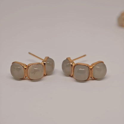 Jade Cube Earring