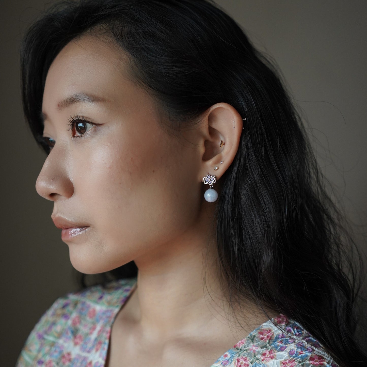 Infinity Knot Jade Earring