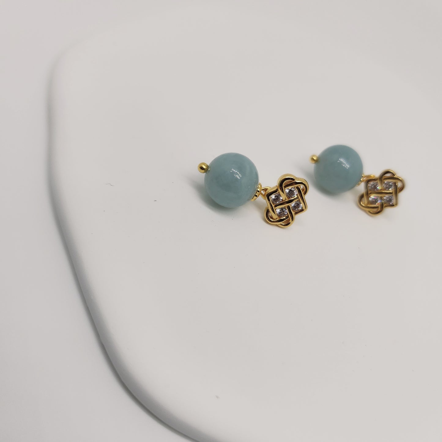 Infinity Knot Jade Earring