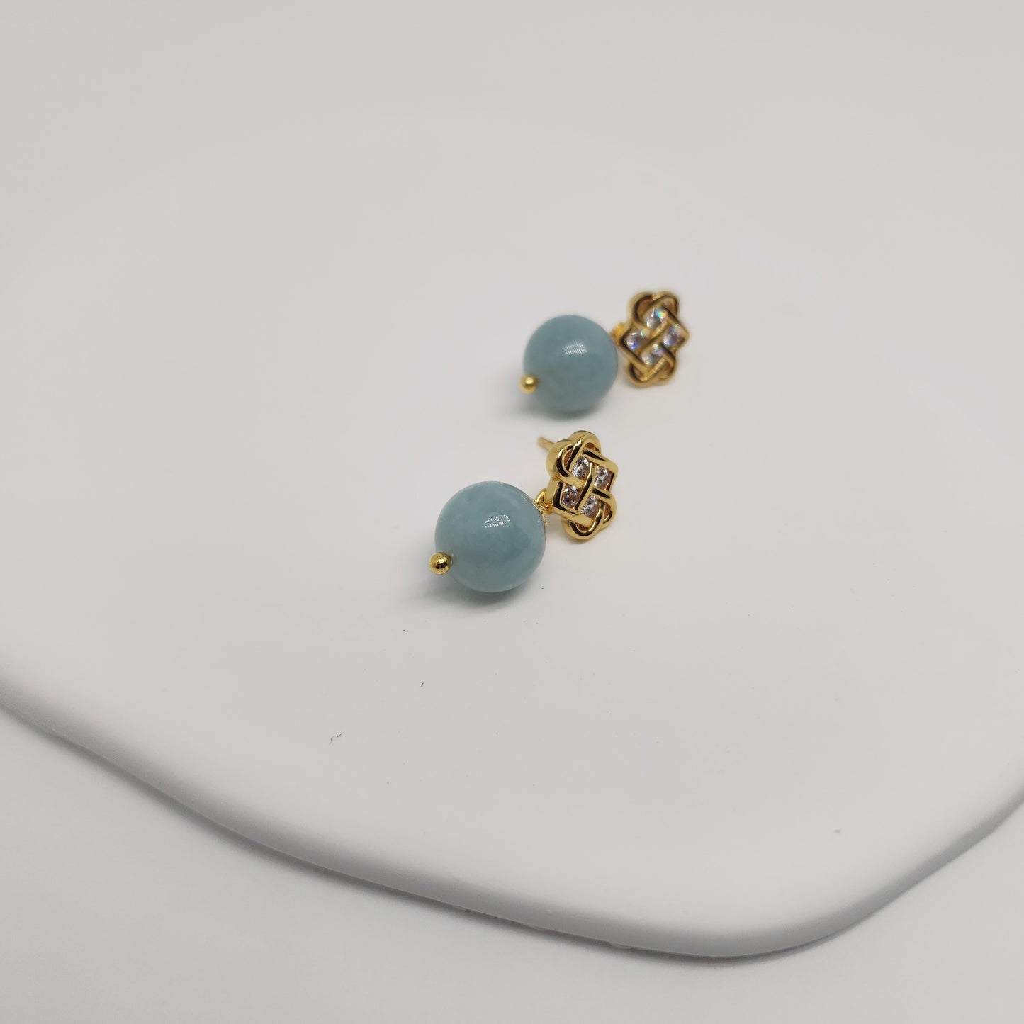 Infinity Knot Jade Earring