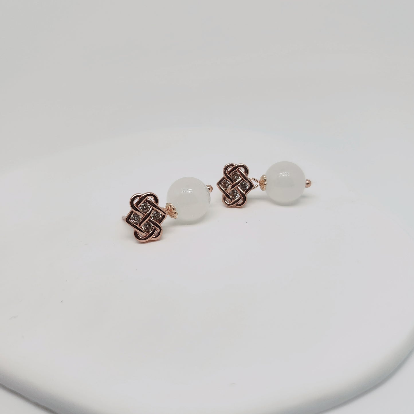 Infinity Knot Jade Earring