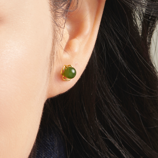 Peony Jade Earstud