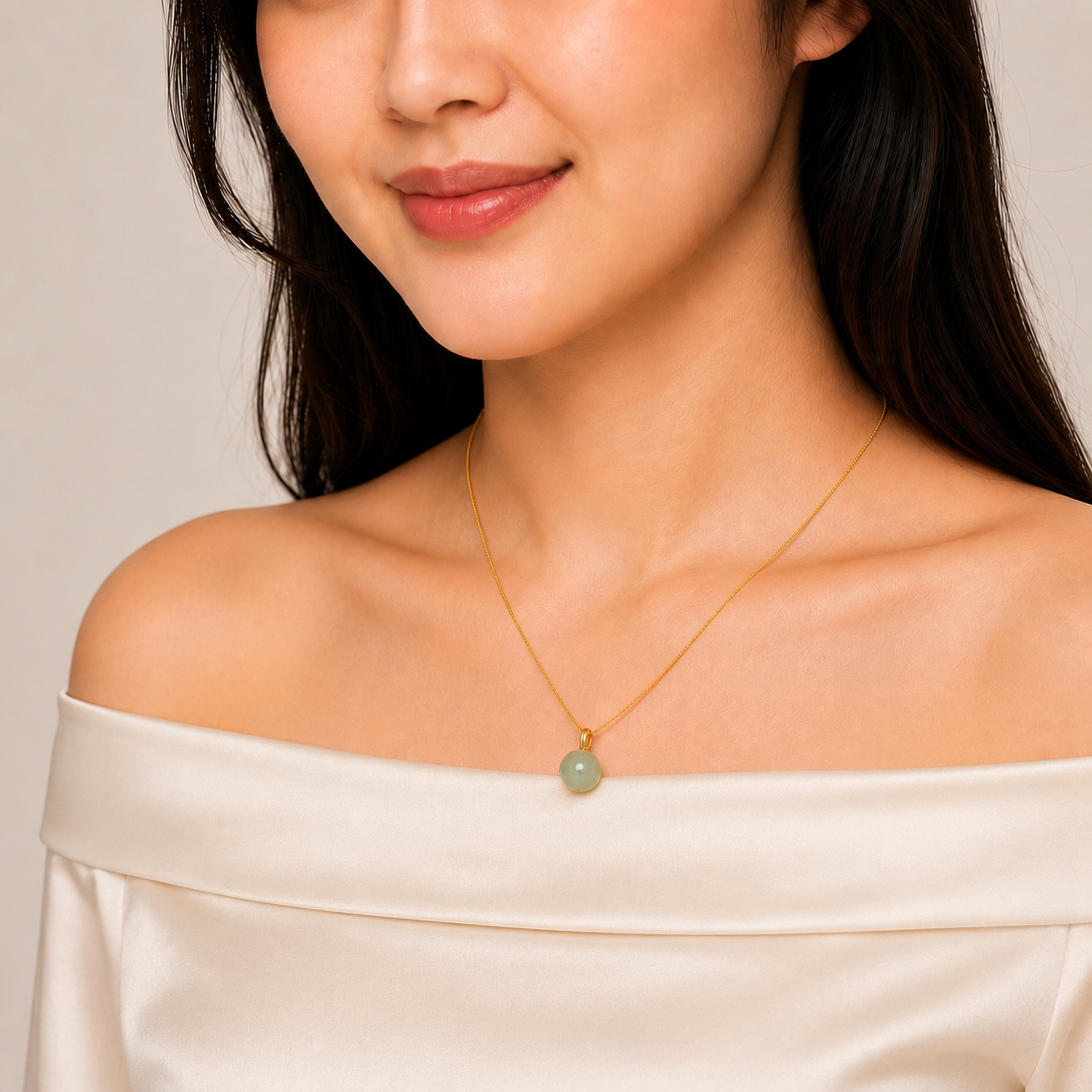 Single Hetian Jade Necklace
