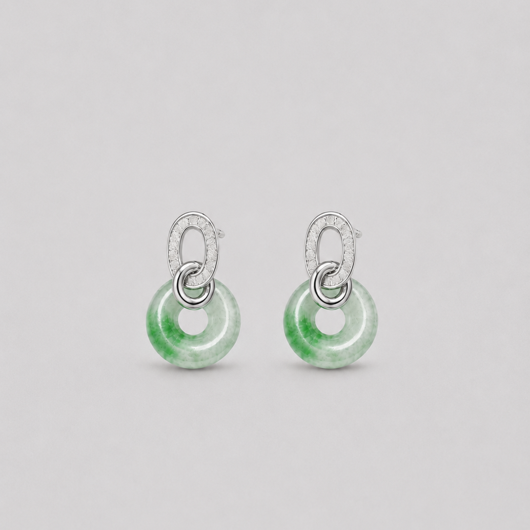 Link Jade Donut Earrings
