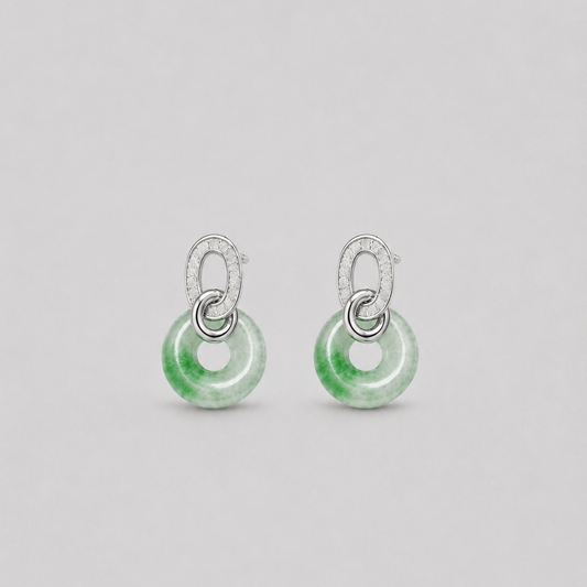 Link Jade Donut Earrings
