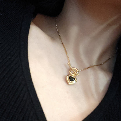 Onyx Heart Necklace