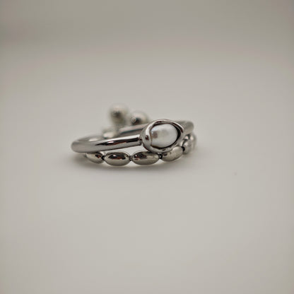 Ava Pearl Ring Set (Adjustable)