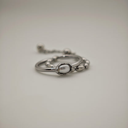 Ava Pearl Ring Set (Adjustable)