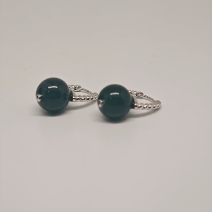 Beaded Jade Huggies