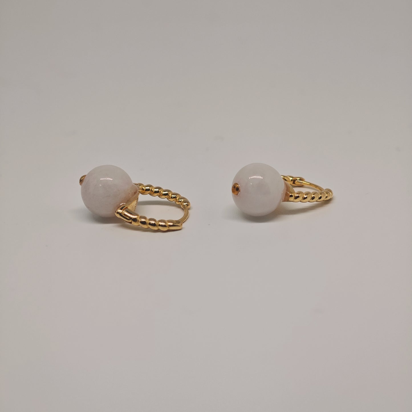 Beaded Jade Huggies