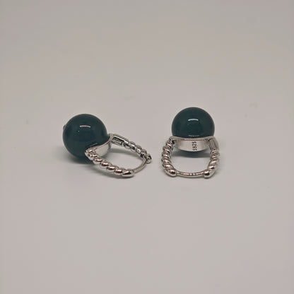 Beaded Jade Huggies