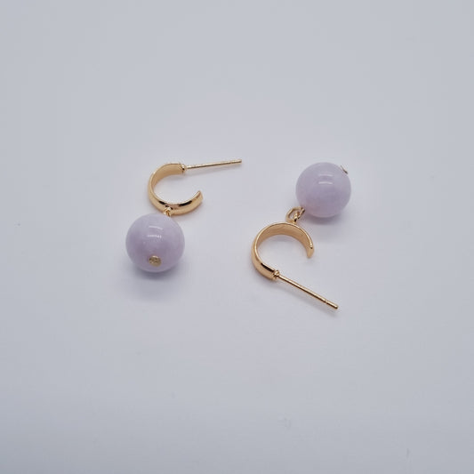 Crescent Earring (Gold & Lavender)