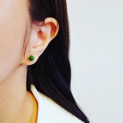 Royal Mace Gold Jade Stud