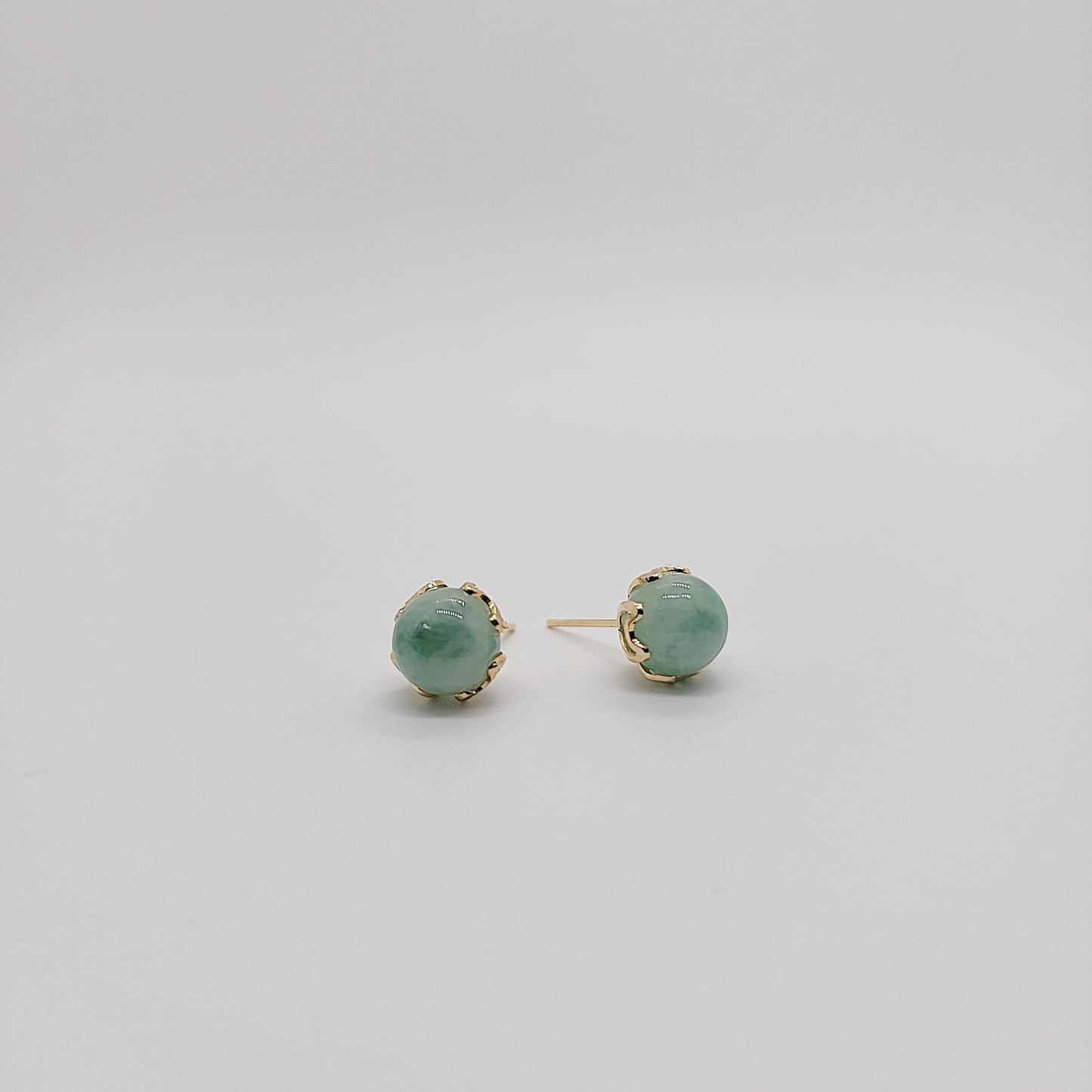 Royal Mace Gold Jade Stud - 7mm