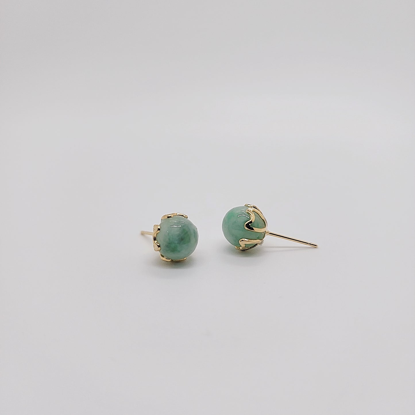 Royal Mace Gold Jade Stud - 7mm