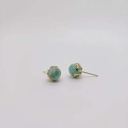 Royal Mace Gold Jade Stud - 7mm